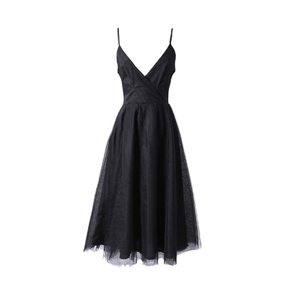 复古5层纱加内衬网纱连衣裙