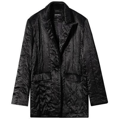 COCOBELLA肌理感缎面绗缝棉服