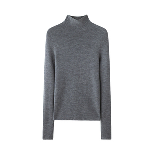 高领修身杨子纱100%精纺羊毛衫女套头针织毛衣春季新款洋气打底衫