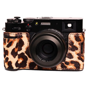 cam-in 富士x100vi保护套马毛系列豹纹皮套奶牛纹半套手柄底座壳