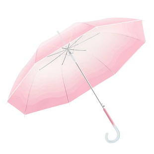 渐变色自动透明雨伞长柄大号加大加固加厚女高颜值女生网红学生伞