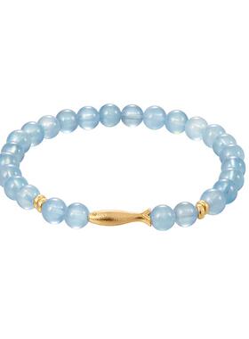 zeroline小鱼海蓝宝水晶手串纯银