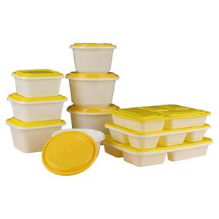 一次性餐盒圆形饭盒加厚商用防盗锁扣外卖打包盒汤面麻辣烫米线碗