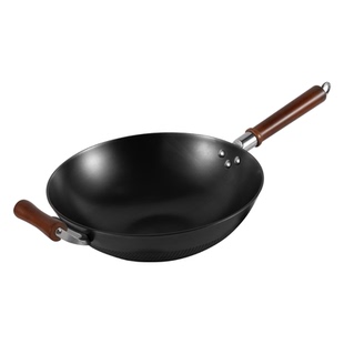 铸铁师铁锅家用炒菜锅窒氮铸铁锅物理不沾锅明火铁锅炒锅