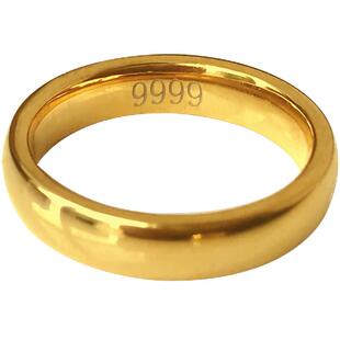 金戒指女镀金24k情侣指环尾戒999久不变色开口闭口铜镀真金色戒指