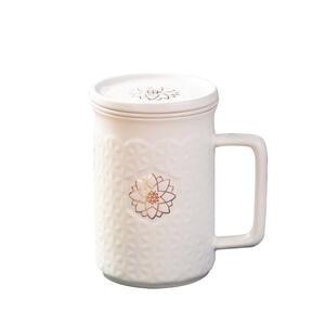 乾唐轩茶水分离活瓷陶瓷杯子办公室茶杯个人专用送礼盒装马克水杯