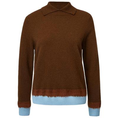 皮皮狗半高领翻领撞色渐变羊绒衫