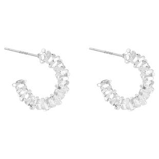 925纯银针波光粼粼碎银子耳环女小众设计感耳钉冷淡风气质耳饰品