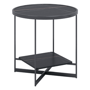 雀友圆形茶几轻奢现代小户型客厅家用创意简约风岩板茶几HT50