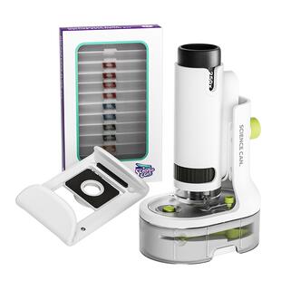 科学罐头儿童显微镜科学小学生中专用250倍光学手持便携式生物三合一可看细胞男女孩送生日新年礼物玩具