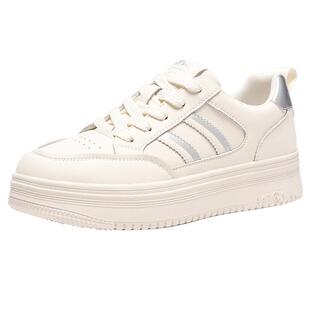 热风厚底小白鞋女款2025年冬季新款时尚轻便户外板鞋百搭增高女鞋