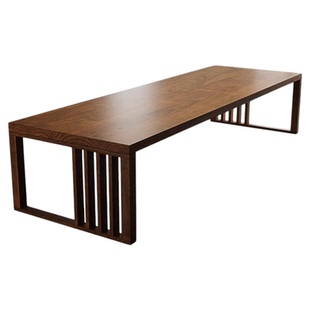 简约现代实木会议桌长桌图书馆阅读桌椅长条办公桌洽谈接待工作台