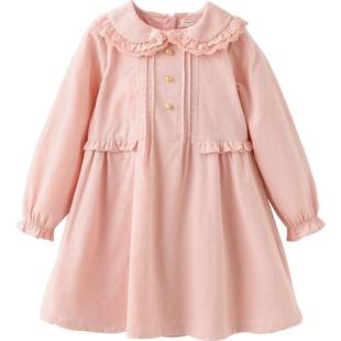 戴维贝拉女童秋季连衣裙儿童灯芯绒裙子新款女孩纯棉衣服童装秋季