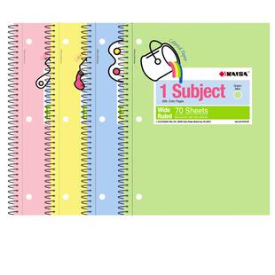 凯萨KAISA原彩系列高颜值笔记本彩色线圈本彩色内页笔记本横线小清新分栏笔记手账ins风可易撕线横线记事本子