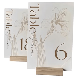 婚礼定制水仙款大气简约席位卡婚宴桌卡商务宴年会活动现场桌号牌