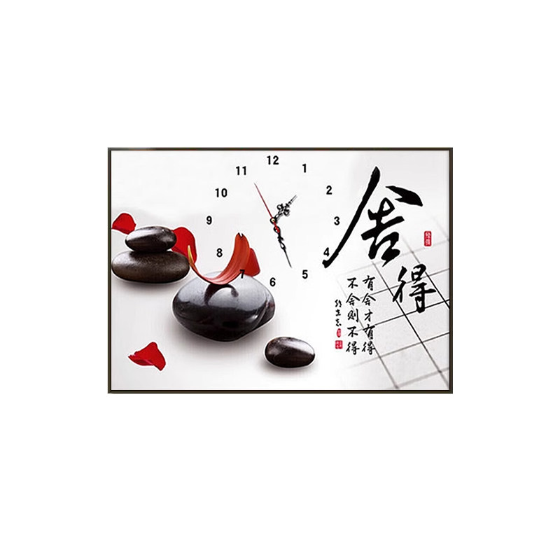 挂钟表钻石画简单时钟十字绣书法