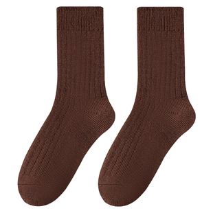 98%美利奴羊毛袜子女士冬季加厚保暖中筒袜男女冬天睡眠羊绒长袜