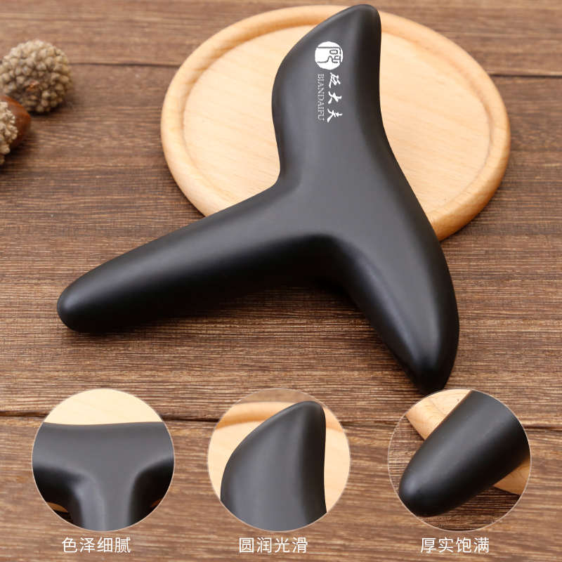 泗滨砭石足底按摩器锥子脚底步足疗疏通经络点穴位通用家用三角雀