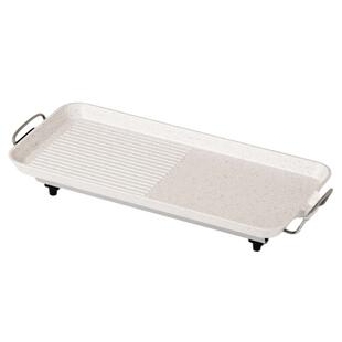 芭蒂维拉白色麦饭石长方形电烧烤盘烤肉盘煎牛排烧烤撸串烧烤炉