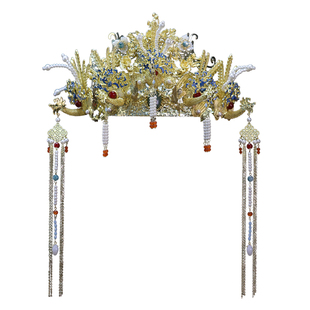 中式新娘头饰明制汉服秀禾凤冠皇后大婚饰品新款发冠奢华原创手工