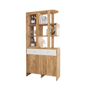 进门玄关柜鞋柜一体简约现代屏风酒柜隔断柜客厅双面置物架实木柜