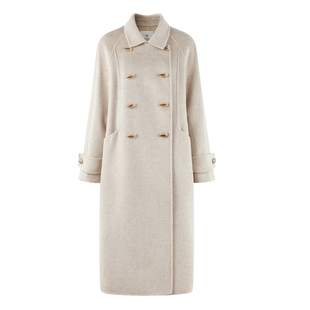 【100%绵羊毛】秋水伊人复古牛角扣大衣女 2025冬季新款毛呢外套