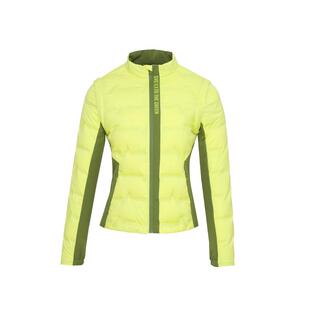 svg高尔夫早春新款女装黄绿色针织拼接羽绒服保暖鹅绒运动外套女