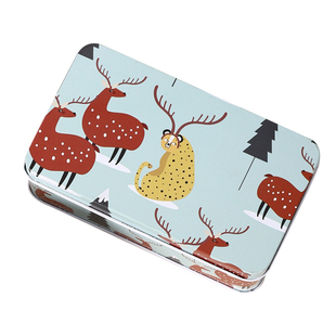 卡通滴答动物儿童收纳盒可爱桌面整理盒u盘耳机储物盒糖果小铁盒