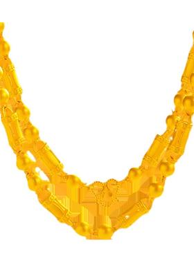 创缘镀黄金项链男空心大链链条