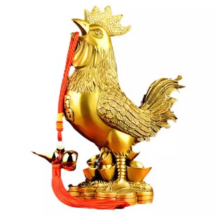 铜鸡摆件纯黄铜公鸡十二生肖大金鸡房屋正西补缺角家居装饰吉祥物