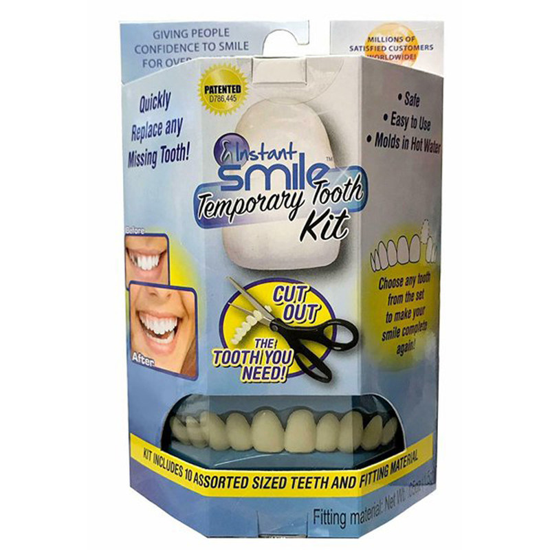 外单instant smile矽胶仿真牙套缺牙临时补牙老人假牙贴美化牙齿
