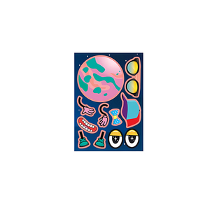 外太空行星星球拼图贴纸火星金星木星海王星宇航员卡通画diy手工