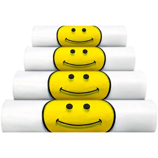 笑脸袋子塑料批发加厚透明外卖打包袋定做手提红色购物袋可订做