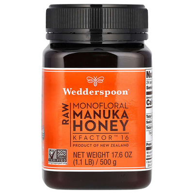 Wedderspoon天然单花麦卢卡新西兰蜂蜜浓郁温和养胃润喉早餐面包