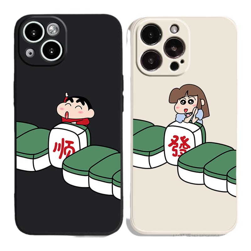 麻将情侣手机壳适用15苹果14硅胶13Promax发顺iPhone12国潮vivoiqoo10华为nova9荣耀magic6红米note11/mate60