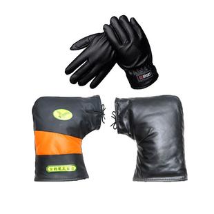 冬季大号保暖摩托车把套电动车护手套三轮车防寒骑行防水pu皮男女