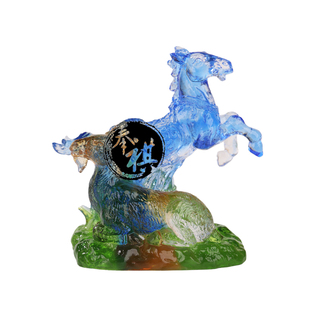 宋韶光2026马年吉祥物属马[马羊喜合]吊坠摆件宋绍光招财琉璃装饰