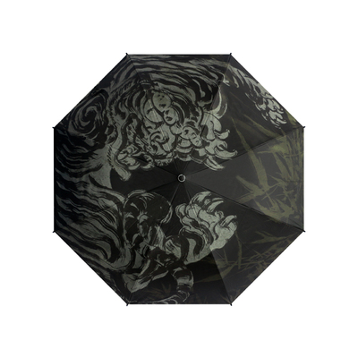 rabbituu联名虫师【竹虎如势】复古双层直杆伞雨伞男抗风长柄伞