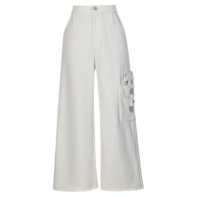 森女部落原创萌趣猫咪设计感休闲裤加绒长裤2025年新款女装秋冬装