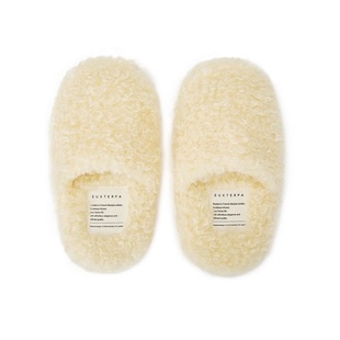 EUXTERPA欧特帕秋冬静音小羊卷卷毛毛拖大头拖鞋室内家居拖鞋女