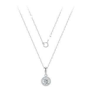 TopMiya【培育】人工人造钻石围镶显钻项链女18K金锁骨链吊坠送礼