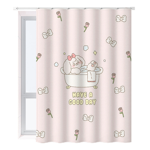 浴室卫生间窗帘防水免打孔2025新款公主风小窗户遮挡帘防走光挂帘