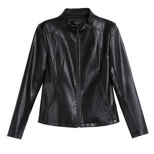 真皮皮衣女短款修身立领大码女装皮夹克韩版显瘦海宁绵羊皮外套潮