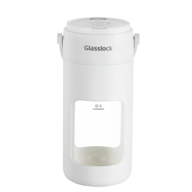 Glasslock榨汁杯双层保冷便携式榨汁机无线小型碎冰玻璃果汁机
