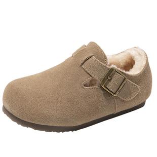 红蜻蜓女童鞋子儿童勃肯加绒棉鞋2026新款冬季大童保暖雪地靴豆豆