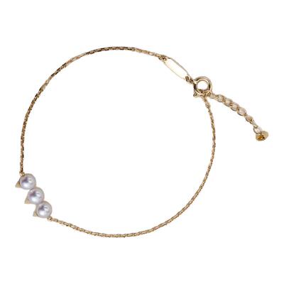 七夕礼物珍珠手链T家danger獠牙18K金天然akoya海水珍珠串珠手链