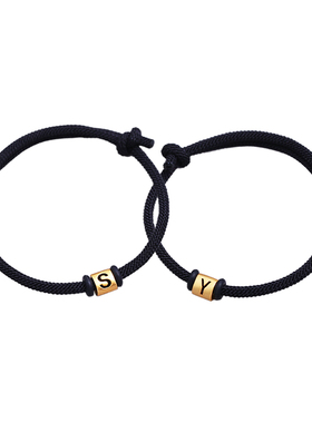 字母情侣手链diy时尚女