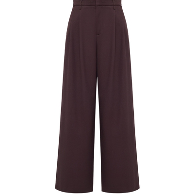 雅莹通勤西装裤高腰休闲打褶长裤