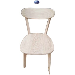 北欧白橡实木餐椅白坯路易斯椅温莎椅白茬橡木办公椅家用白胚原木