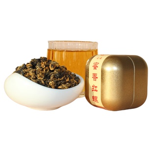 红茶云南凤庆高山蜜香红螺滇红茶特级浓香型老树金螺新茶铁罐精装
